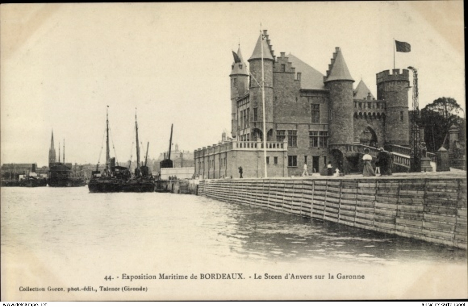 CPA Bordeaux Gironde, Exposition Maritime Internatinale, Le Steen D'Anvers Sur La Garonne - Andere & Zonder Classificatie