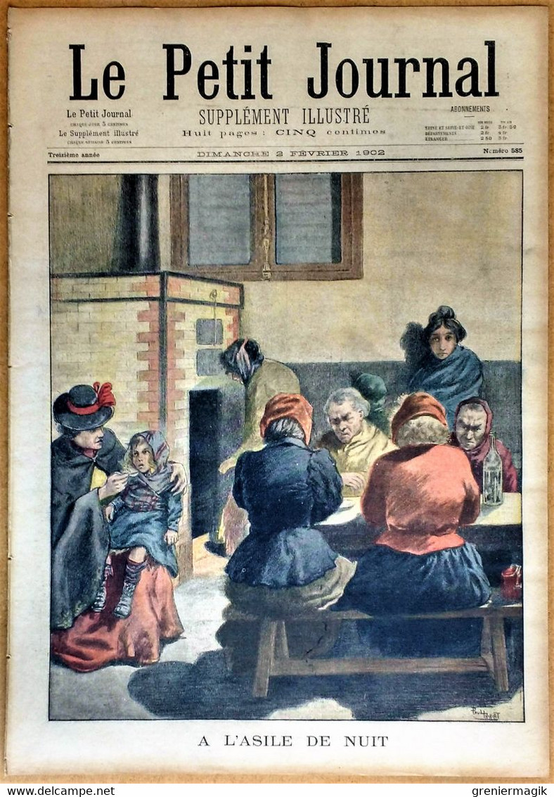 Le Petit Journal N°585 2/02/1902 A L'asile De Nuit (Paris)/Enfant Enlevée Par Des Nomades (Mirguet à Pont-à-Mousson) - Le Petit Journal