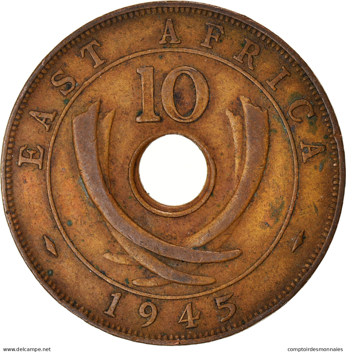 Monnaie, Afrique Orientale, 10 Cents, 1945 - Colonie Britannique