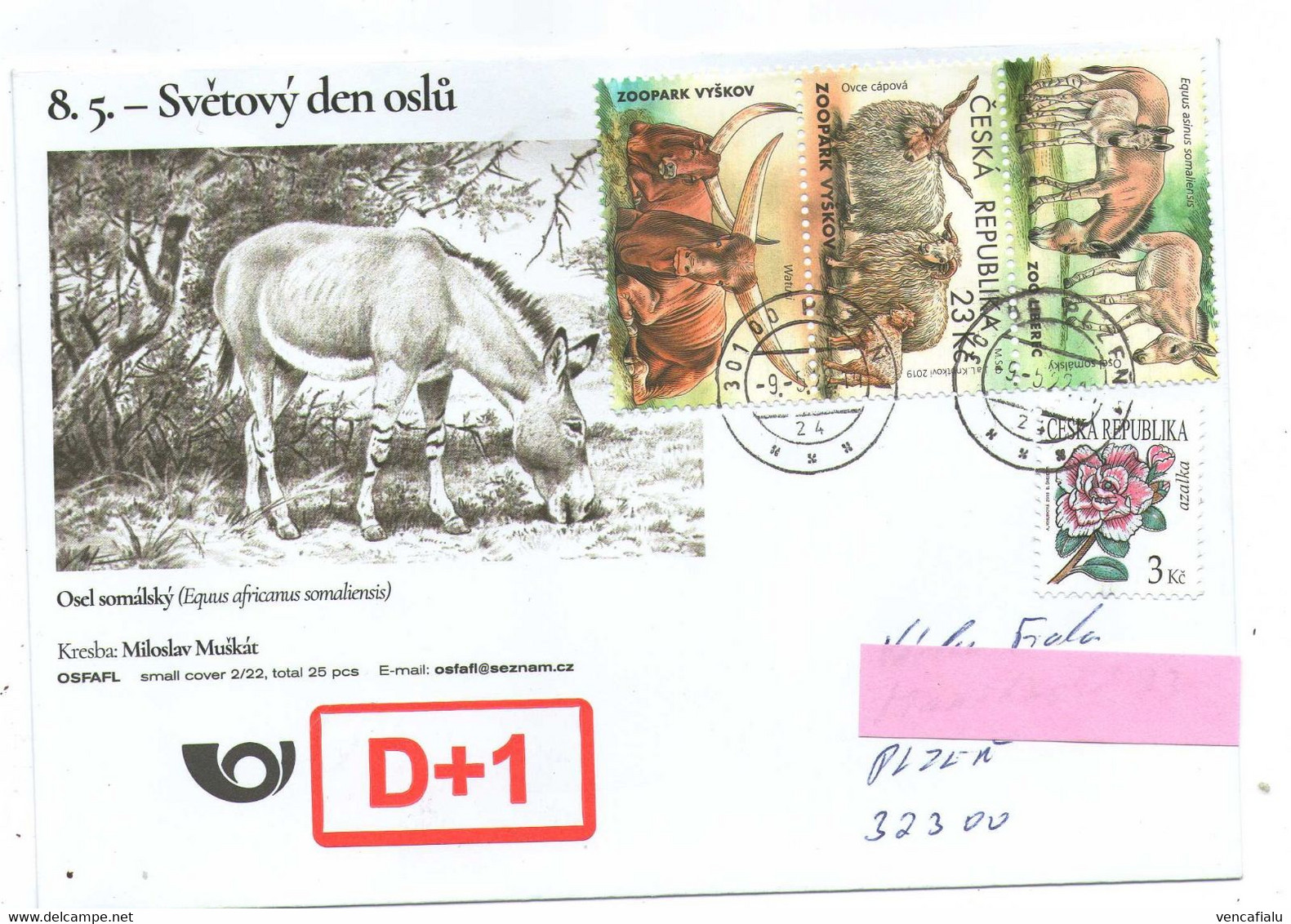Czech Republic 2022 - World Donkeys Day, Special Cover And Nice Stamps With Cupon, Postage Used - Esel