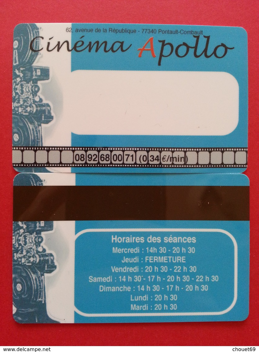 Cinécarte Carte Cinéma Apollo Pontault Combault Bleue  (BC0415 - Kinokarten