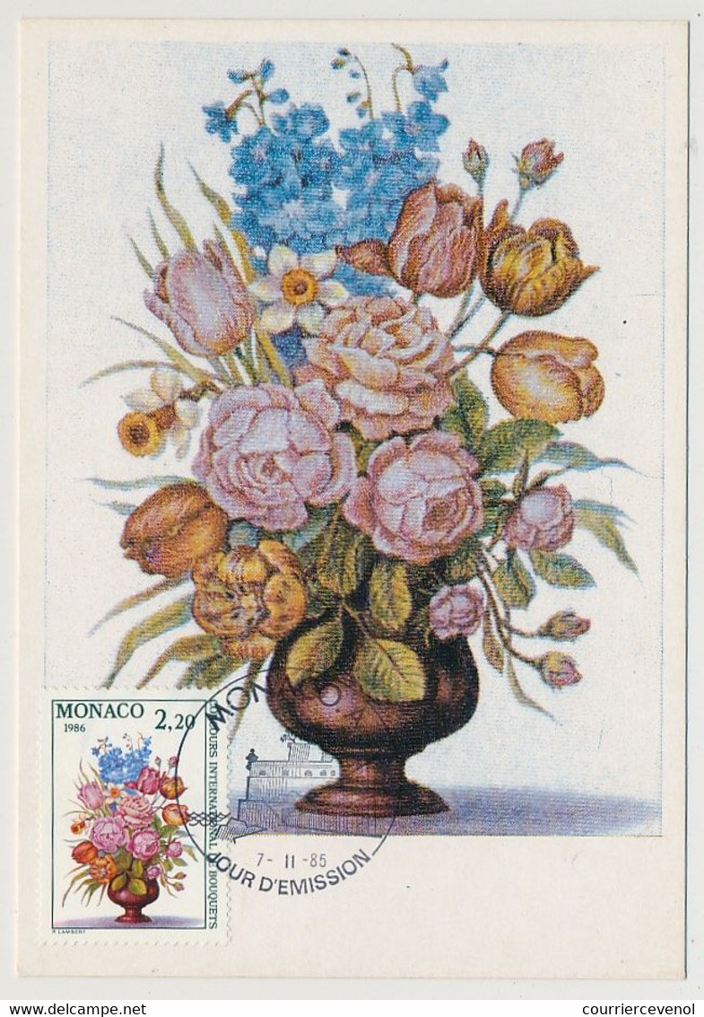 MONACO - 2 Cartes Maximum -  Concours International De Bouquets 1986 - Monaco-A - 7/11/1985 - Maximum Cards