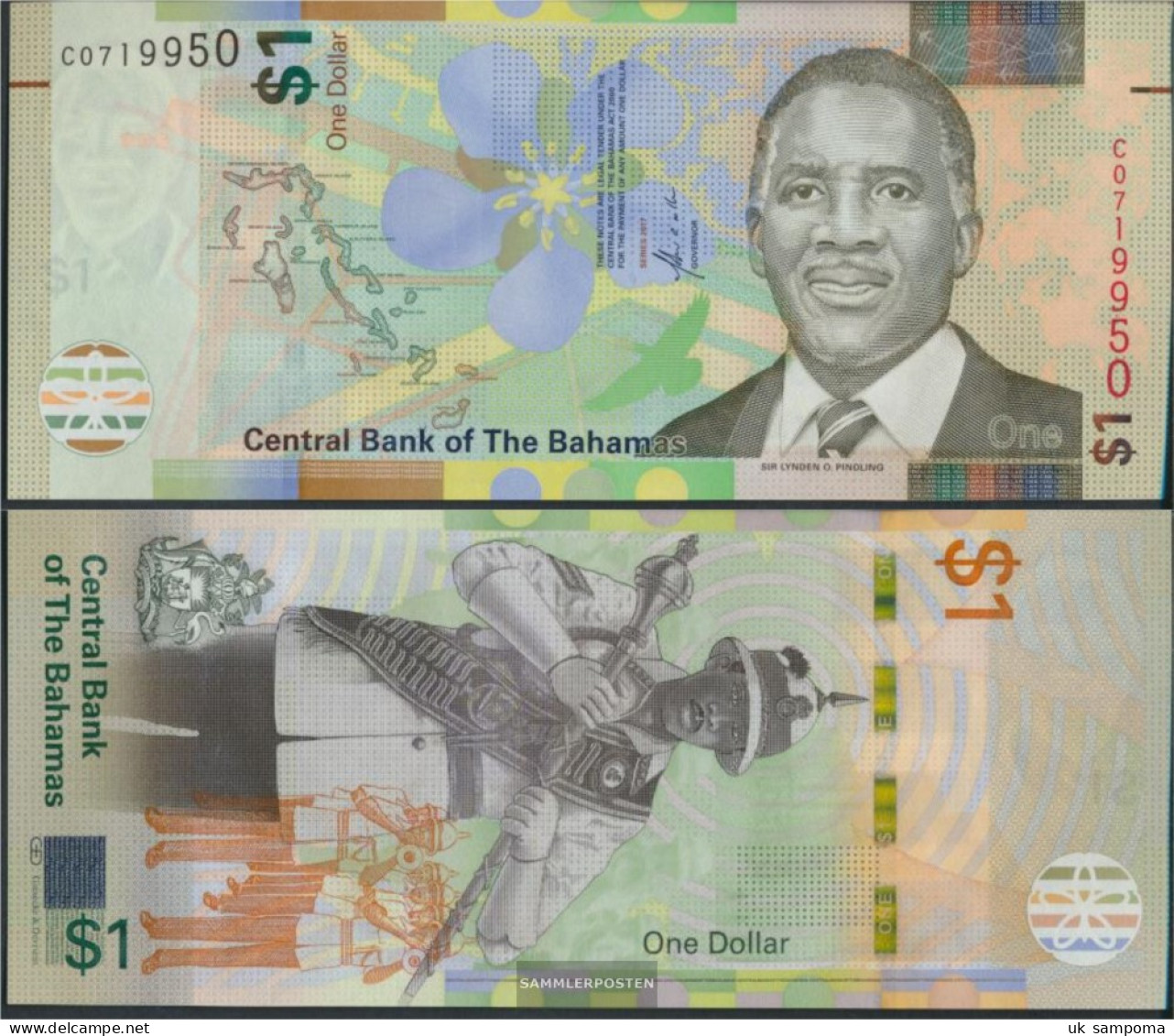 Bahamas Pick-number: 77a Uncirculated 2017 1 US Dollars - Bahamas