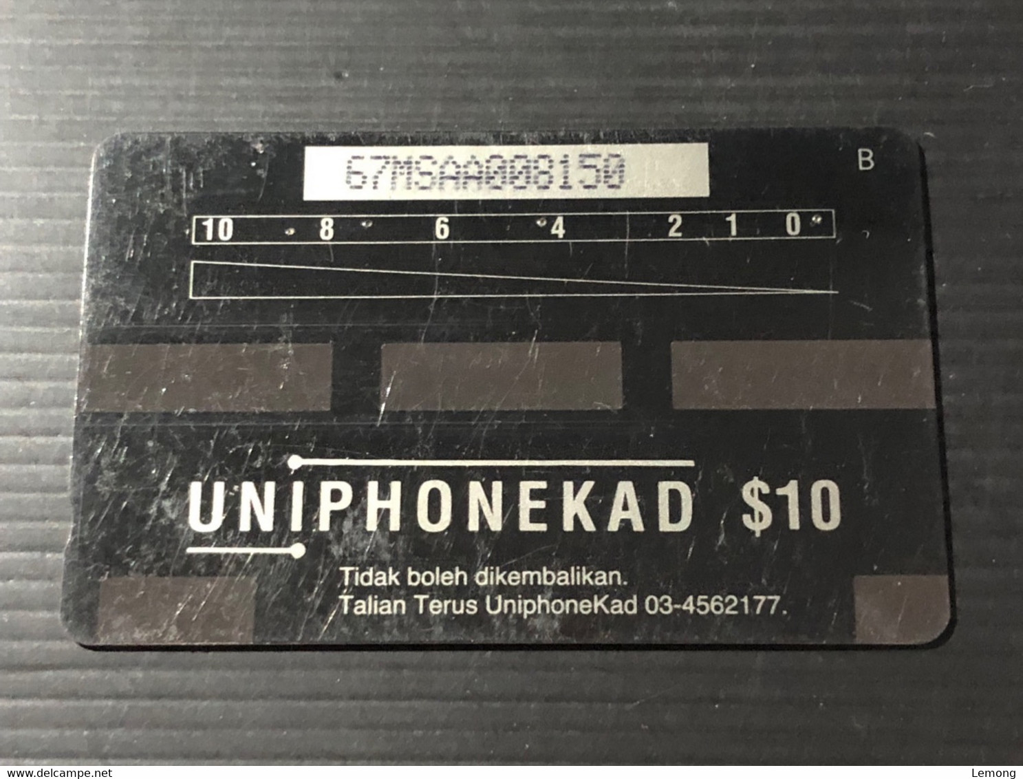 Malaysia Telekom UNIPHONEKAD GPT PhoneCard, 1 Used Card - Malaysia