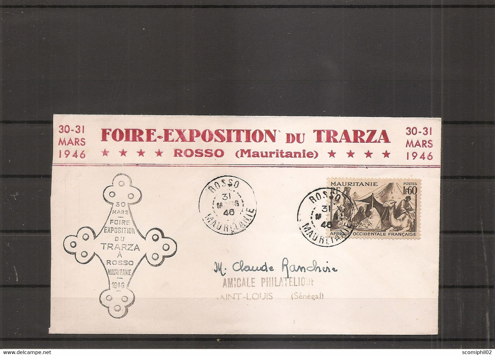 Mauritanie - Foire-Exposition Du Trarza( Commémoratif De 1946 à Voir) - Storia Postale