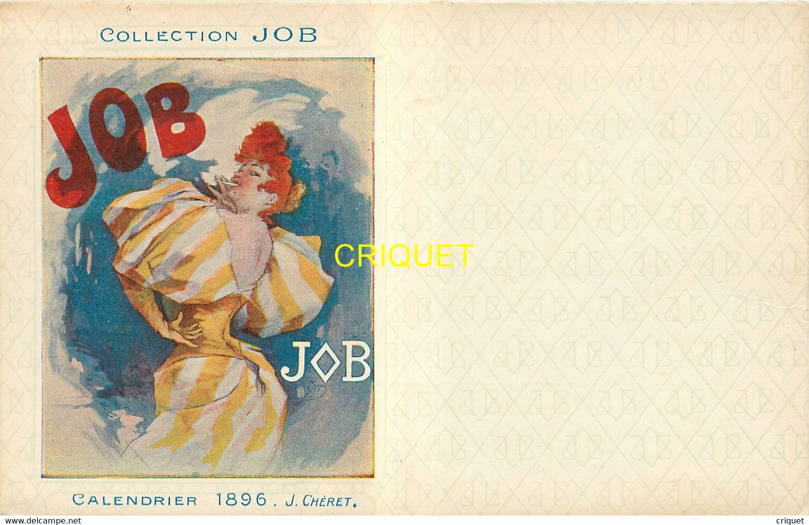 Illustrateur Art-Nouveau, Cheret, Calendrier JOB 1896 - Chéret