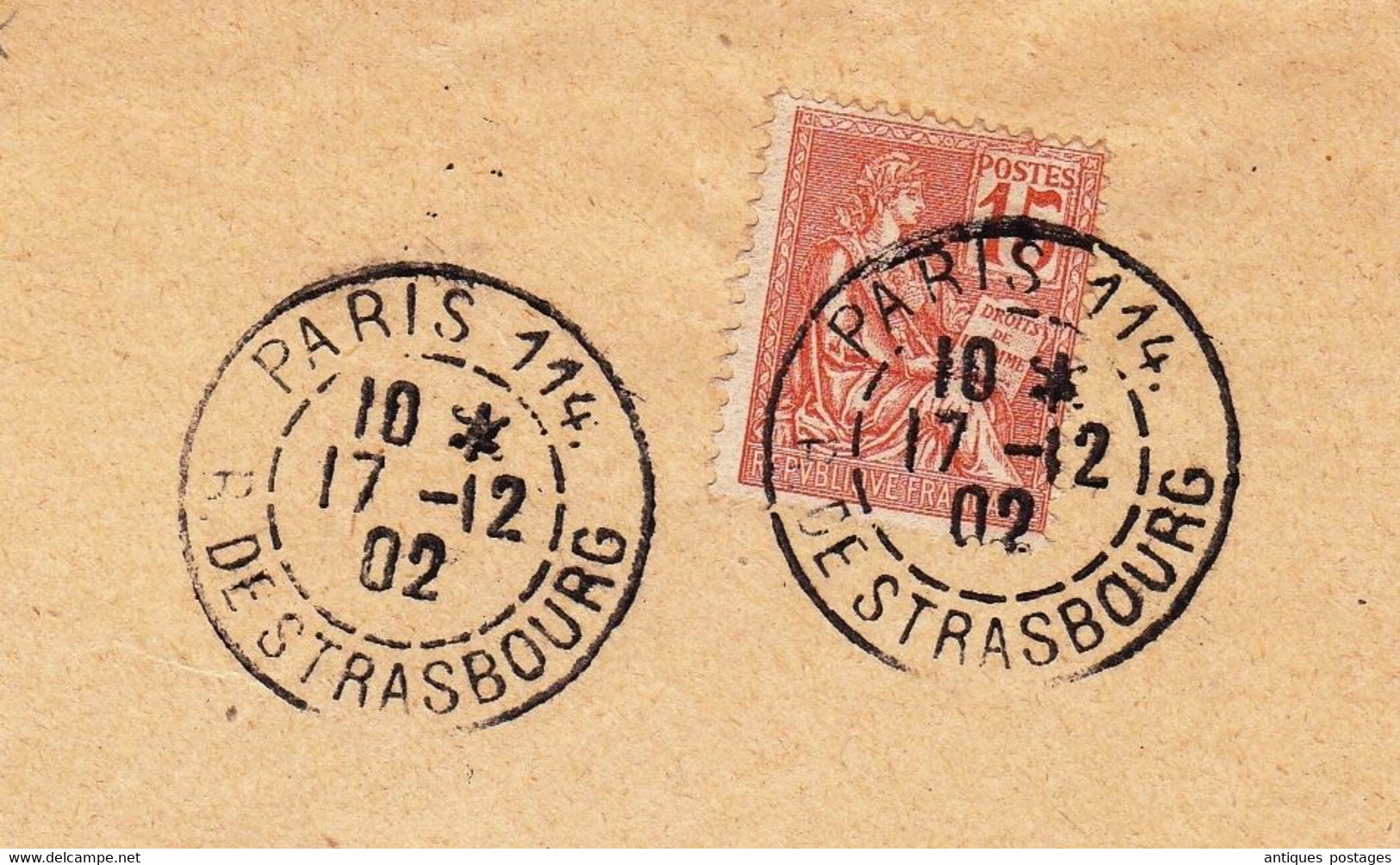 Lettre 1902 Paris Boulevard De Strasbourg Pour Saint Flour Cantal Timbre Mouchon - 1900-02 Mouchon