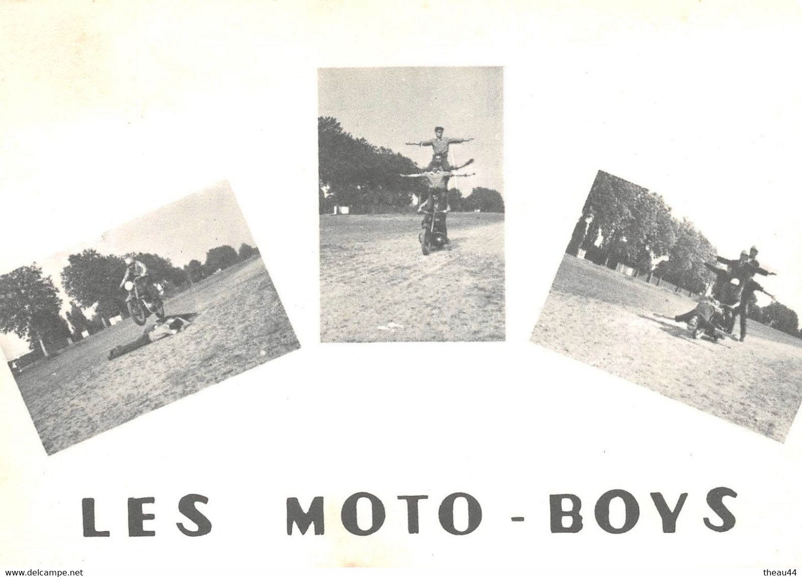 Carte Publicitaire  "  Les MOTO-BOYS  "  Les Rois De L'Acrobatie Motocycliste   -  Moto , Motards - Moto
