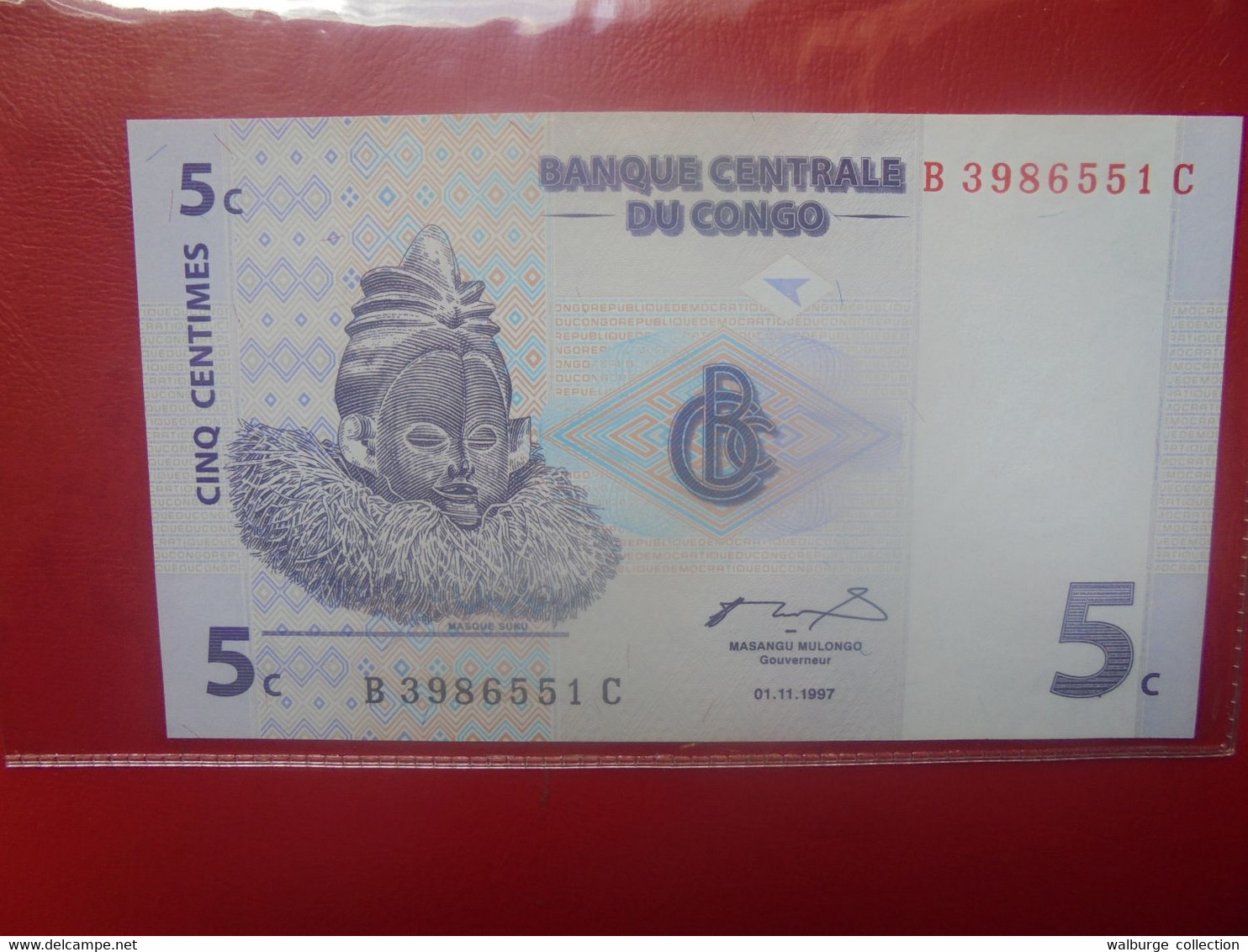 CONGO 5 Centimes 1997 Peu Circuler (L.1) - Democratic Republic Of The Congo & Zaire