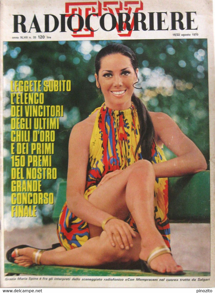 RADIOCORRIERE TV 33 1970 Grazia Maria Spina Renato Paracchi Federica Taddei Loretta & Daniela Goggi - Televisión
