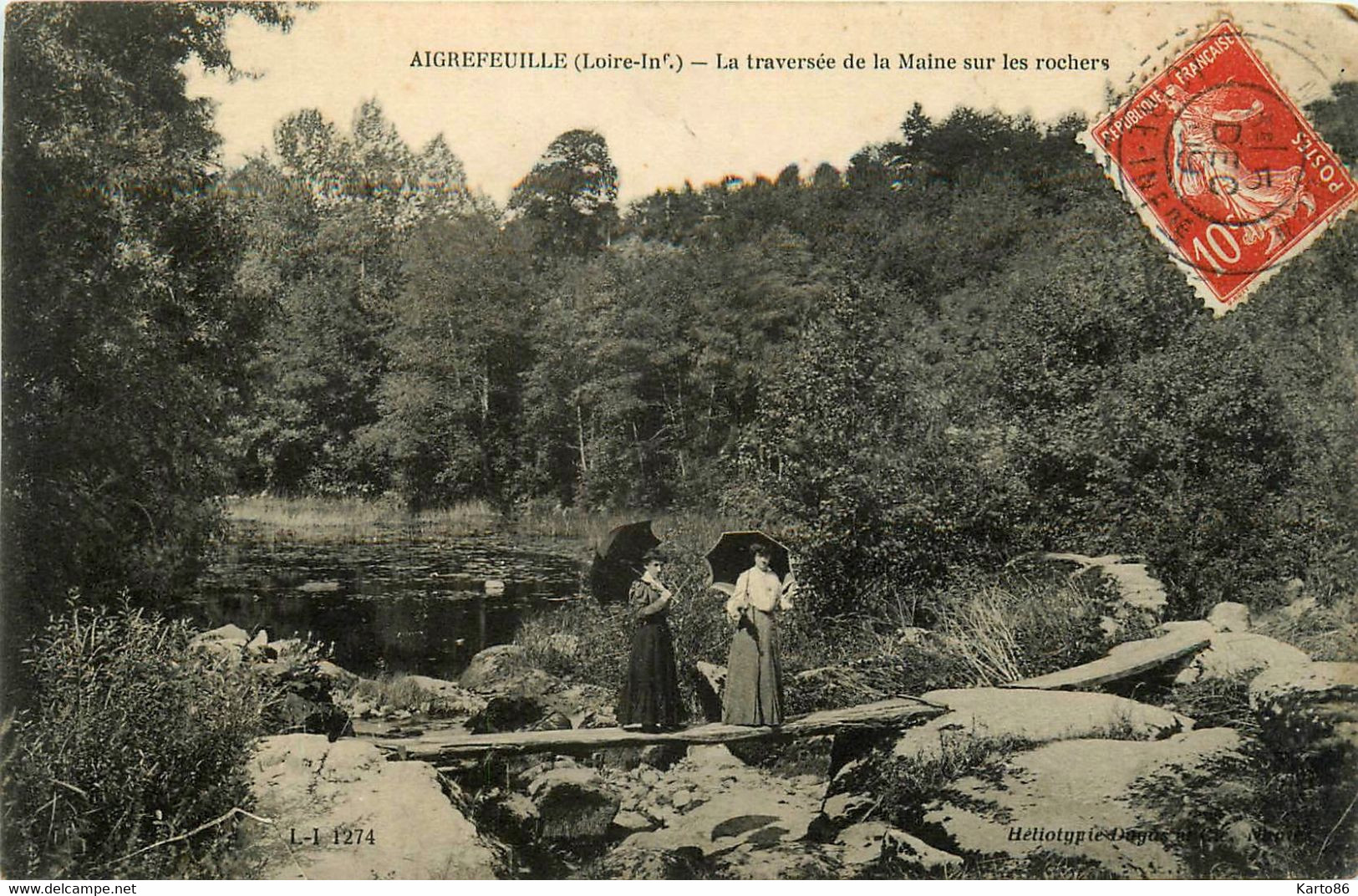 Aigrefeuille * La Traversée De La Maine Sur Les Rochers - Aigrefeuille-sur-Maine