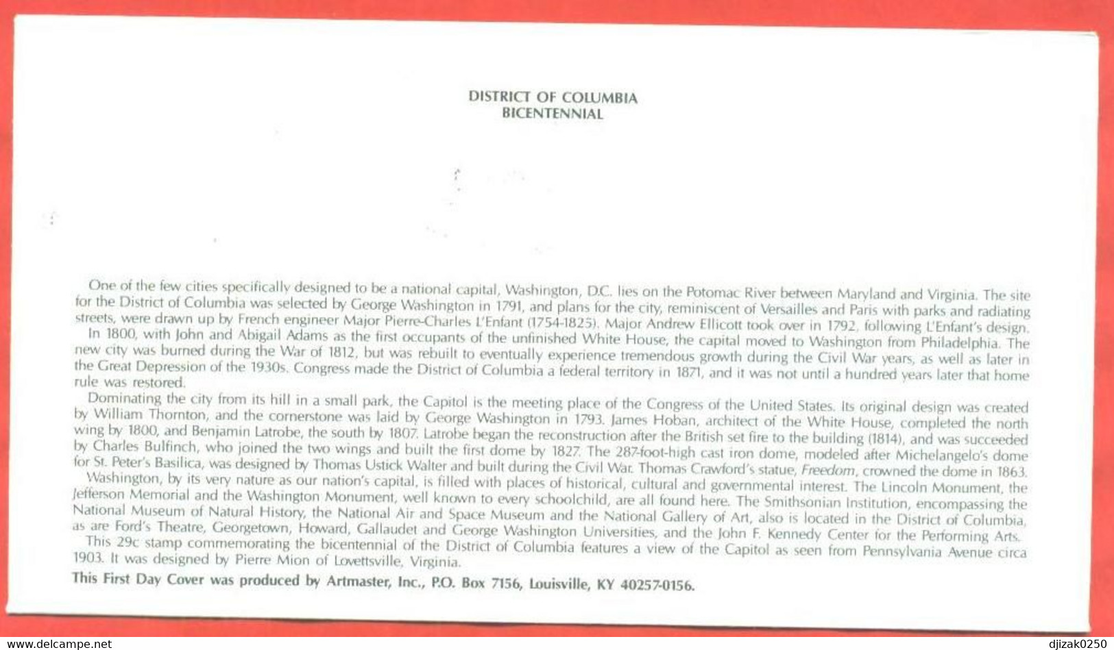 United States 1991. District Of Columbia. - 1991-2000