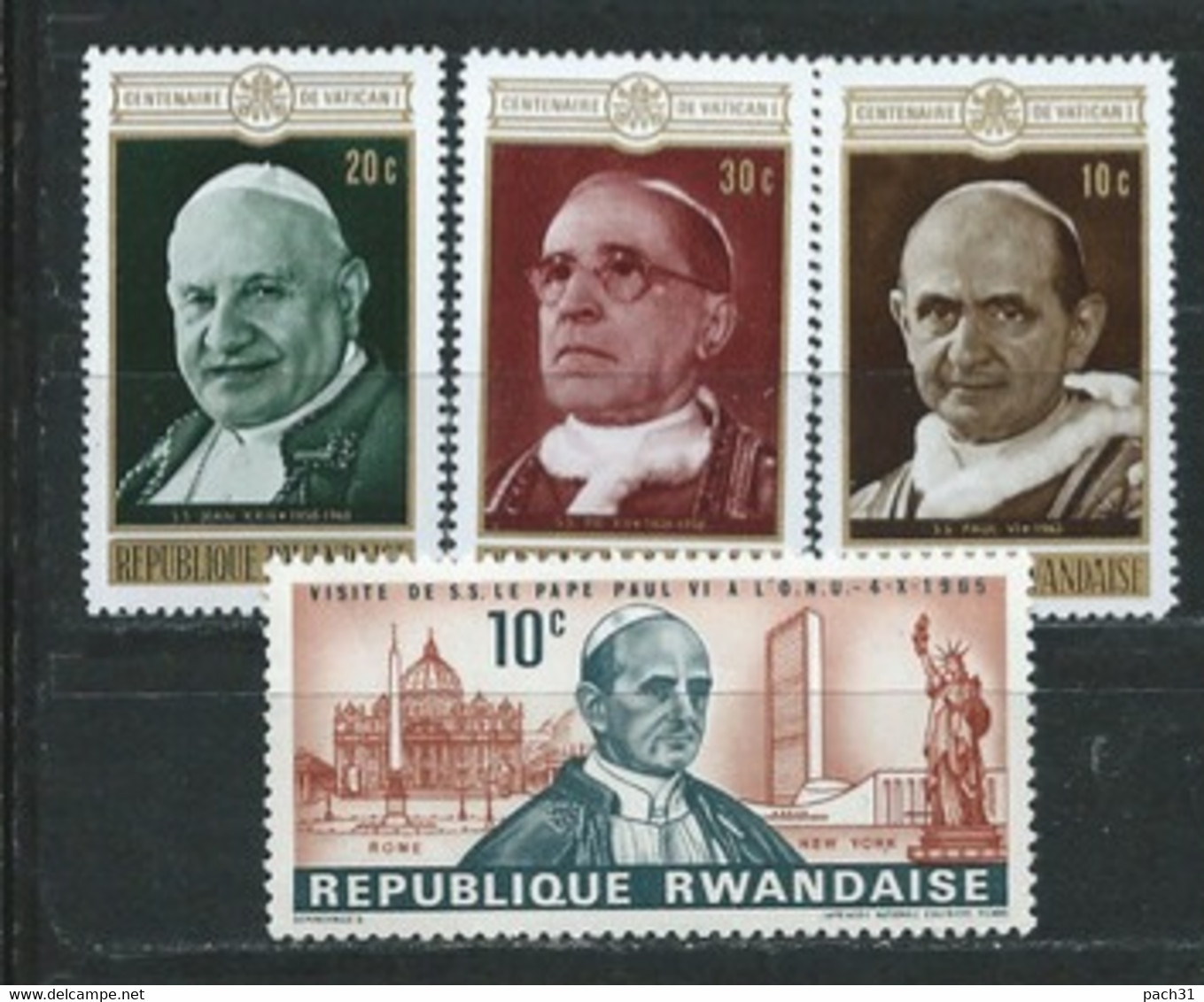 Rwanda  Lot De Timbres   Thème  Papes - Collezioni