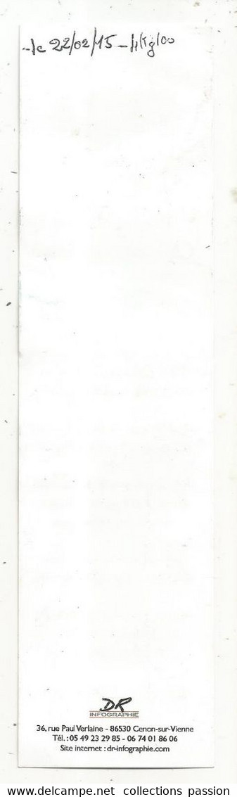 JC , Marque Pages, L'AMICALE PHILATELIQUE CHATELLERAUDAISE , Châtellerault ,Vienne, 190 X 50mm , Frais Fr 1.65 E - Marcapáginas