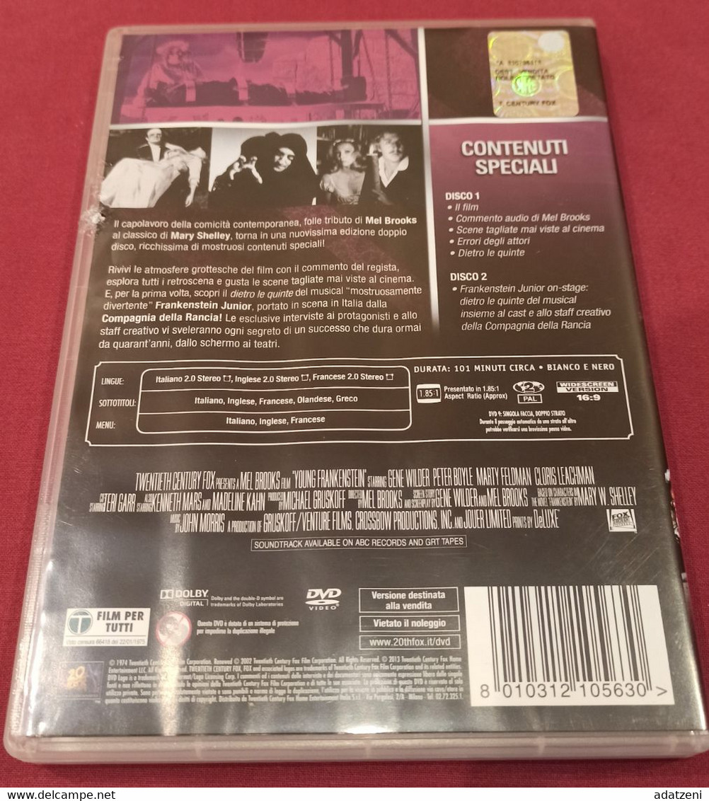 DVD FRANKENSTEIN EDIZIONE LIMITATA N. 2836/7500 DURATA 101 MINUTI BIANCO E NERO ANNO 2013 - Classiques