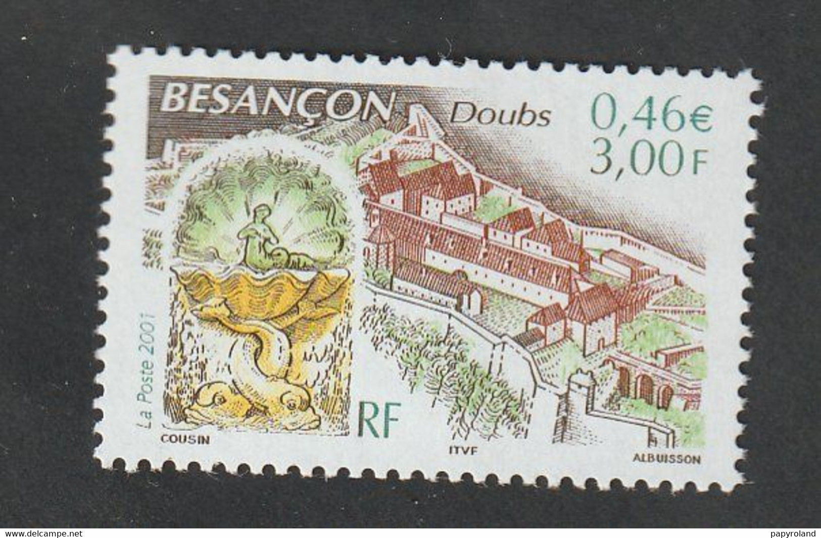 Timbre  -  2001  -    N °3387  -   Série Touristique  -  " Besançon "        Neuf Sans Charnière - Unused Stamps