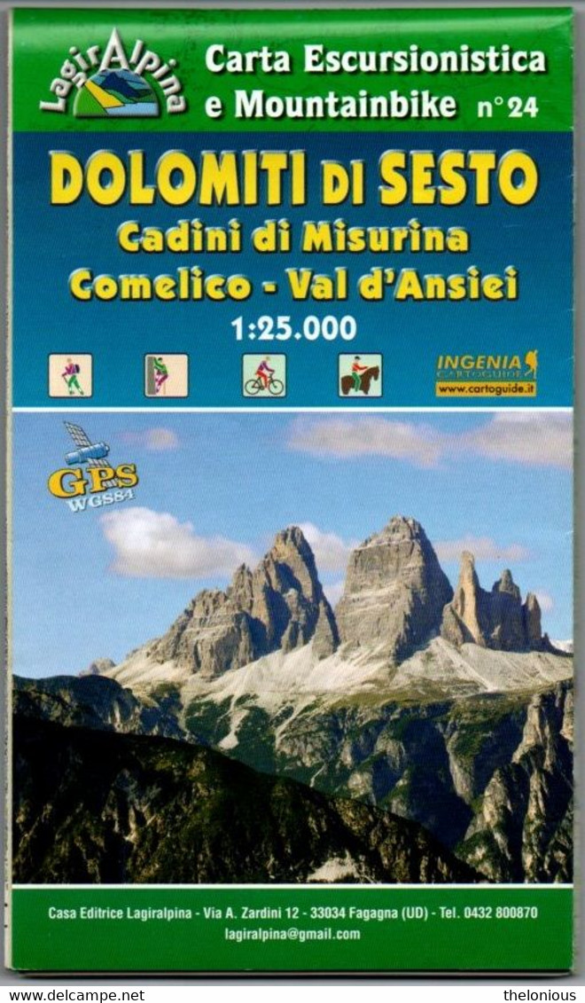 # Carta Escursionistica E Montainbike 1 : 25.000 - Dolomiti Di Sesto - Toerisme, Reizen