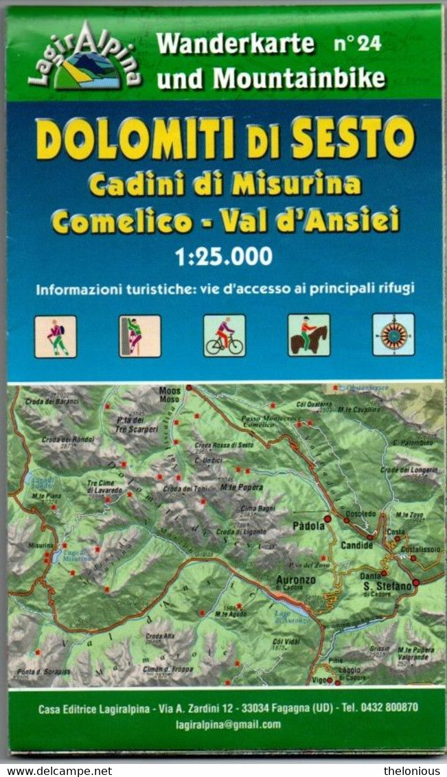 # Carta Escursionistica E Montainbike 1 : 25.000 - Dolomiti Di Sesto - Toerisme, Reizen