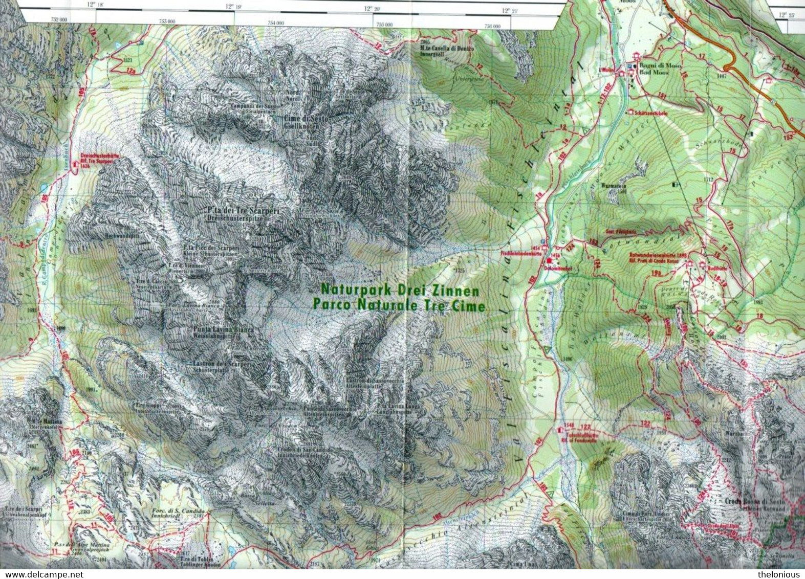 # Carta Escursionistica E Montainbike 1 : 25.000 - Dolomiti Di Sesto - Toerisme, Reizen