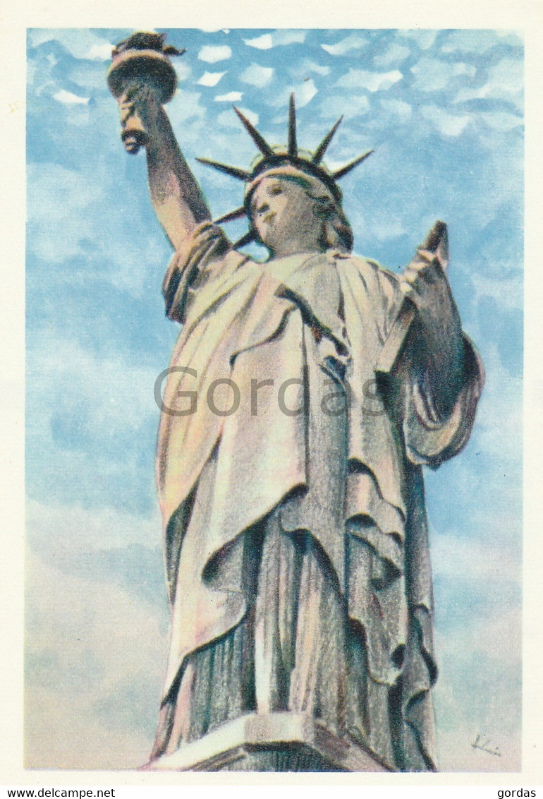 Germany - Fritz Homann AG - Dissen - Serienblider "Geschichte Unserer Welt" - USA - New York City - Statue Of Liberty - Ellis Island