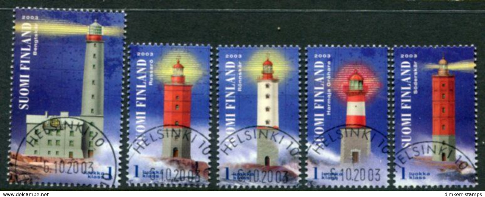 FINLAND 2003 Lighthouses Singles Ex Block Used.  Michel  1670-74 - Oblitérés