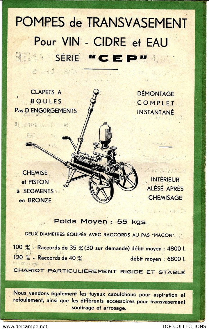 Circa 1950 CATALOGUE POMPES BRIAU Tours Et Usine à Plessis Les Tours Indre Et Loire - Pubblicitari