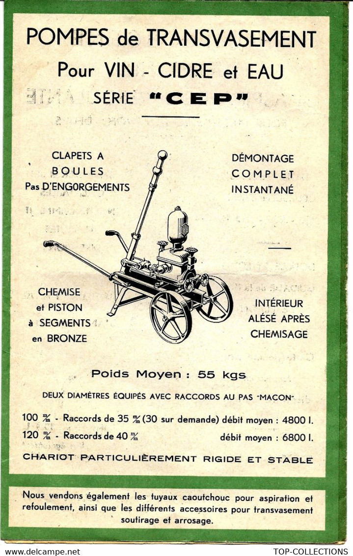 Circa 1950 CATALOGUE POMPES BRIAU Tours Et Usine à Plessis Les Tours Indre Et Loire - Reclame