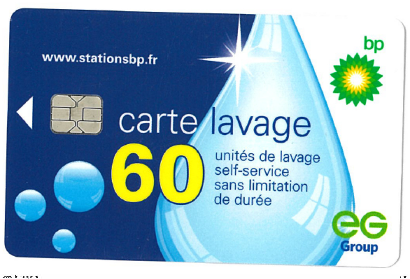 # Carte A Puce Portemonnaie  Lavage BP - EG Group - Goutte - 60u Puce? - Tres Bon Etat - - Car-wash