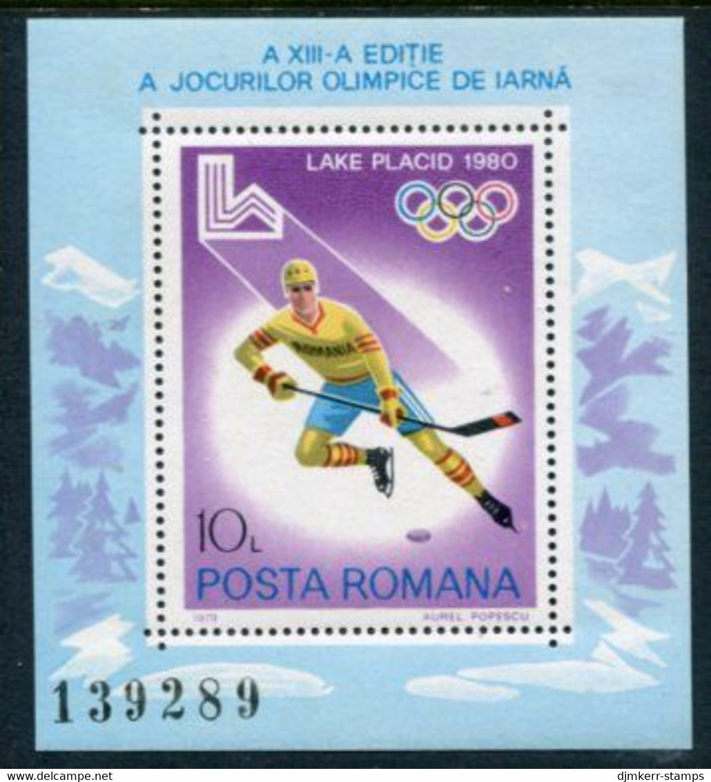 ROMANIA 1979 Winter Olympics  Block MNH / **.  Michel Block 164 - Unused Stamps