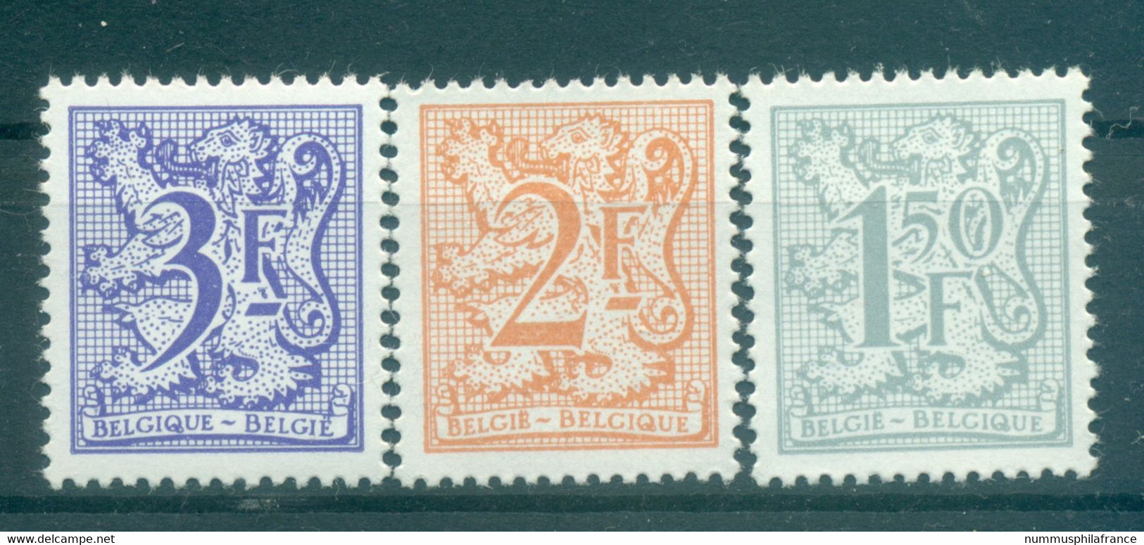 Belgique 1978 - Y & T N. 1897/99 - Série Courante (Michel N. 1949/51 X) - 1977-1985 Zahl Auf Löwe (Chiffre Sur Lion)