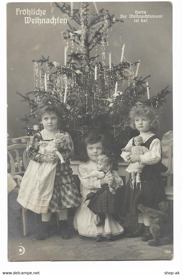 Y23307/ Weihnachten Mädchen Mit Puppen Tolle Foto AK 1909 - Otros & Sin Clasificación