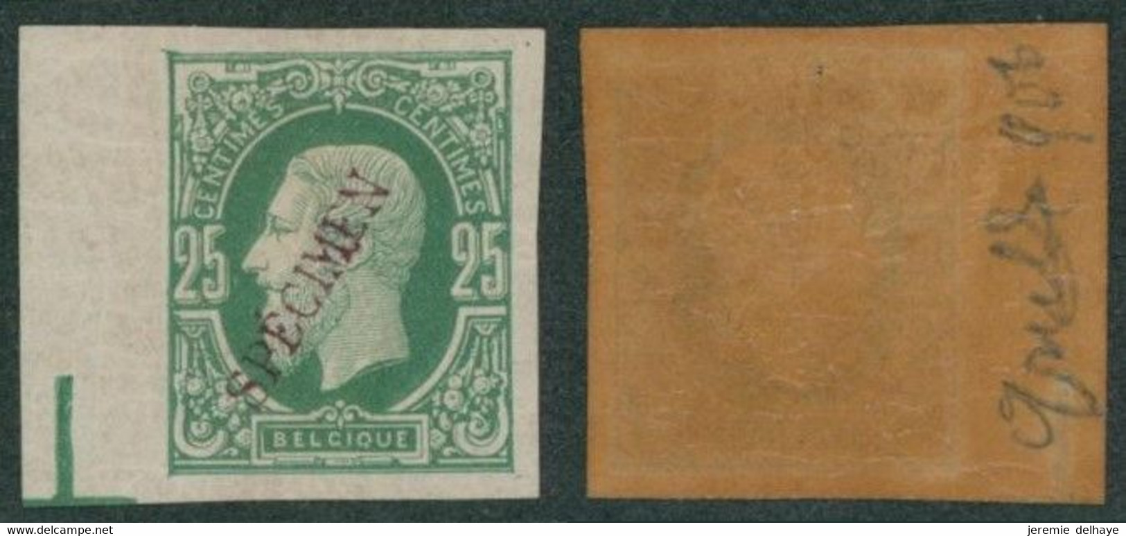 Essai De Couleur - émission 1869 çàd 25C En Vert Gommé + Surcharge SPECIMEN (violet) - Proofs & Reprints