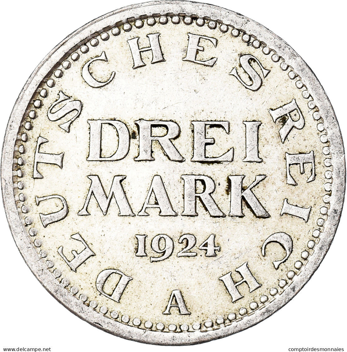 Monnaie, Allemagne, République De Weimar, 3 Mark, 1924, Berlin, TTB+, Argent - 3 Mark & 3 Reichsmark