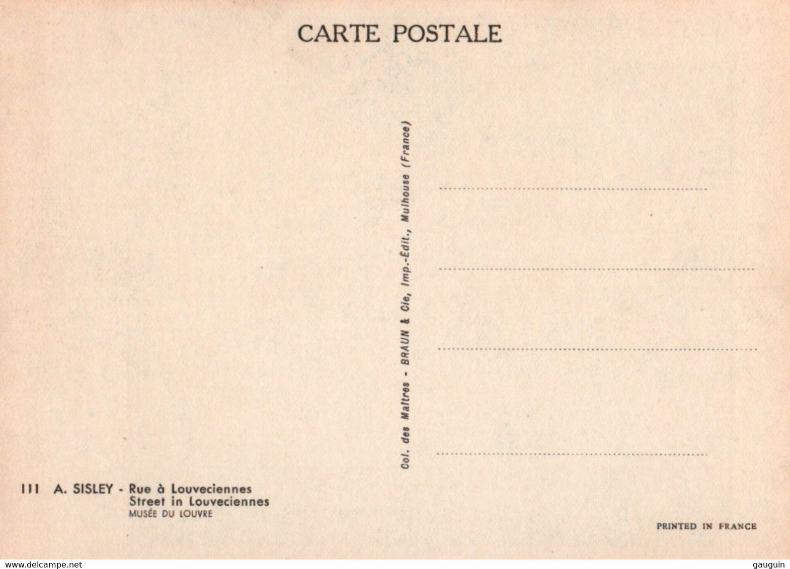 CPM - LOUVECIENNES - Tableau A.SISLEY "Rue à .." - Edition Braun Cie - Louveciennes