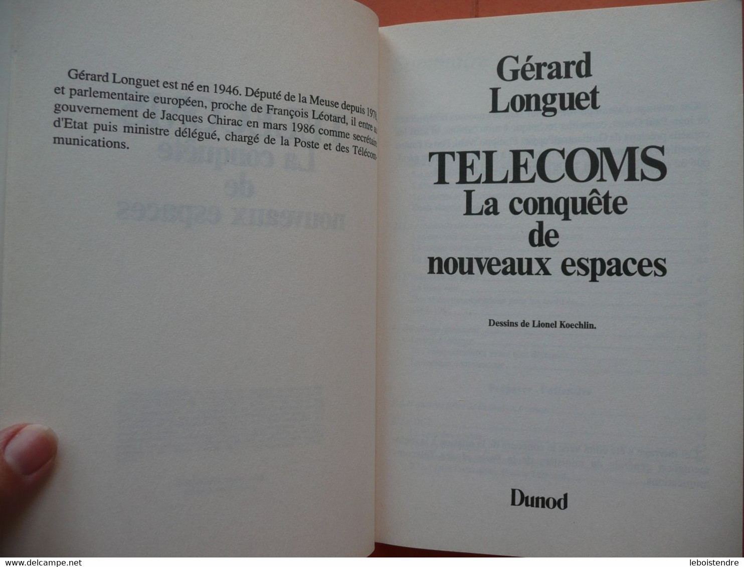 TELECOMS LA CONQUETE DE NOUVEAUX ESPACES GERARD LONGUET DUNOD 1988 DESSINS LIONEL KOECHLIN