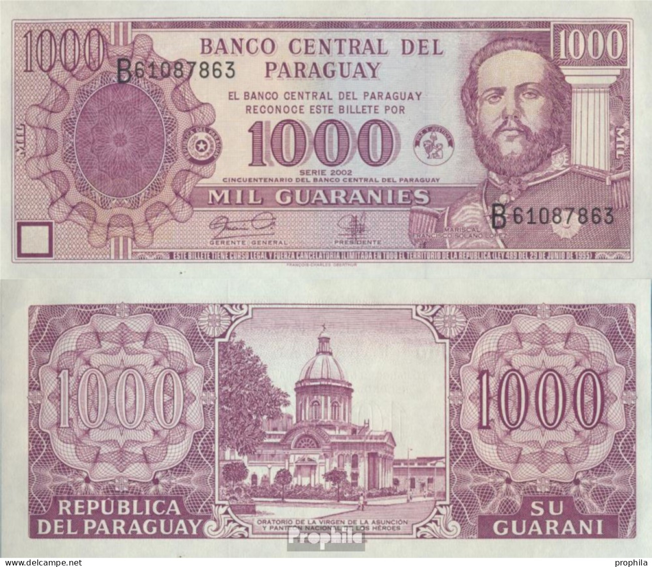 Paraguay Pick-Nr: 221 Bankfrisch 2002 1.000 Guaranies - Paraguay