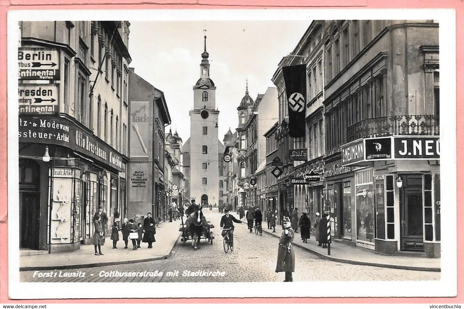 Forst Lausitz  Cottbusserstrasse Mit Stadtkirche Parfait état - Forst