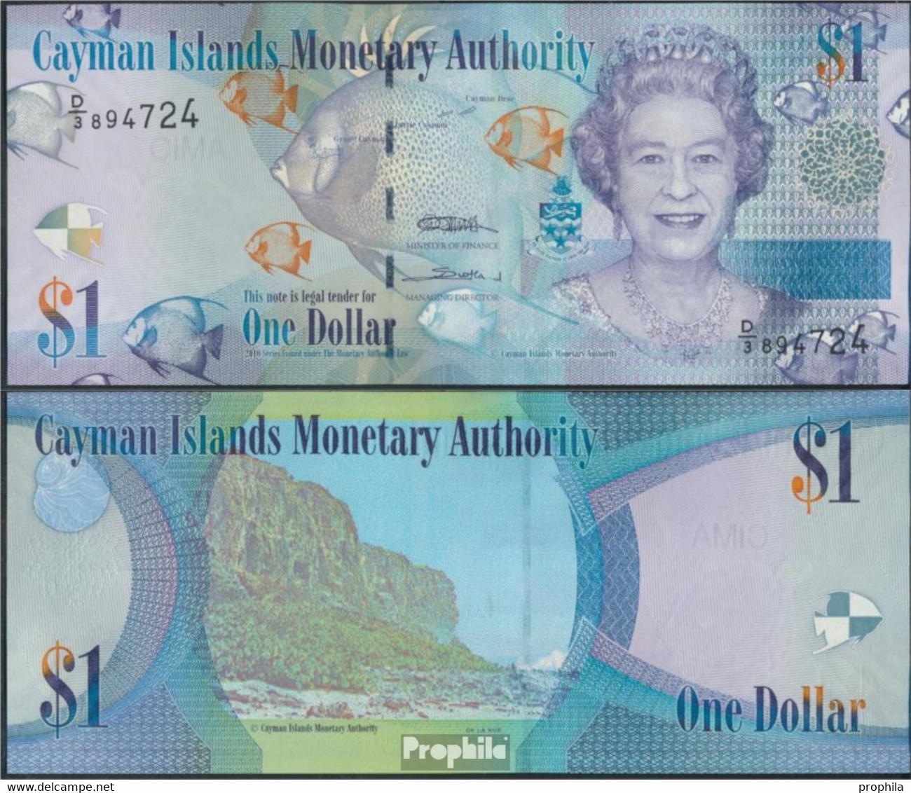 Kaimaninseln Pick-Nr: 38c Bankfrisch 2010 1 Dollar - Iles Cayman