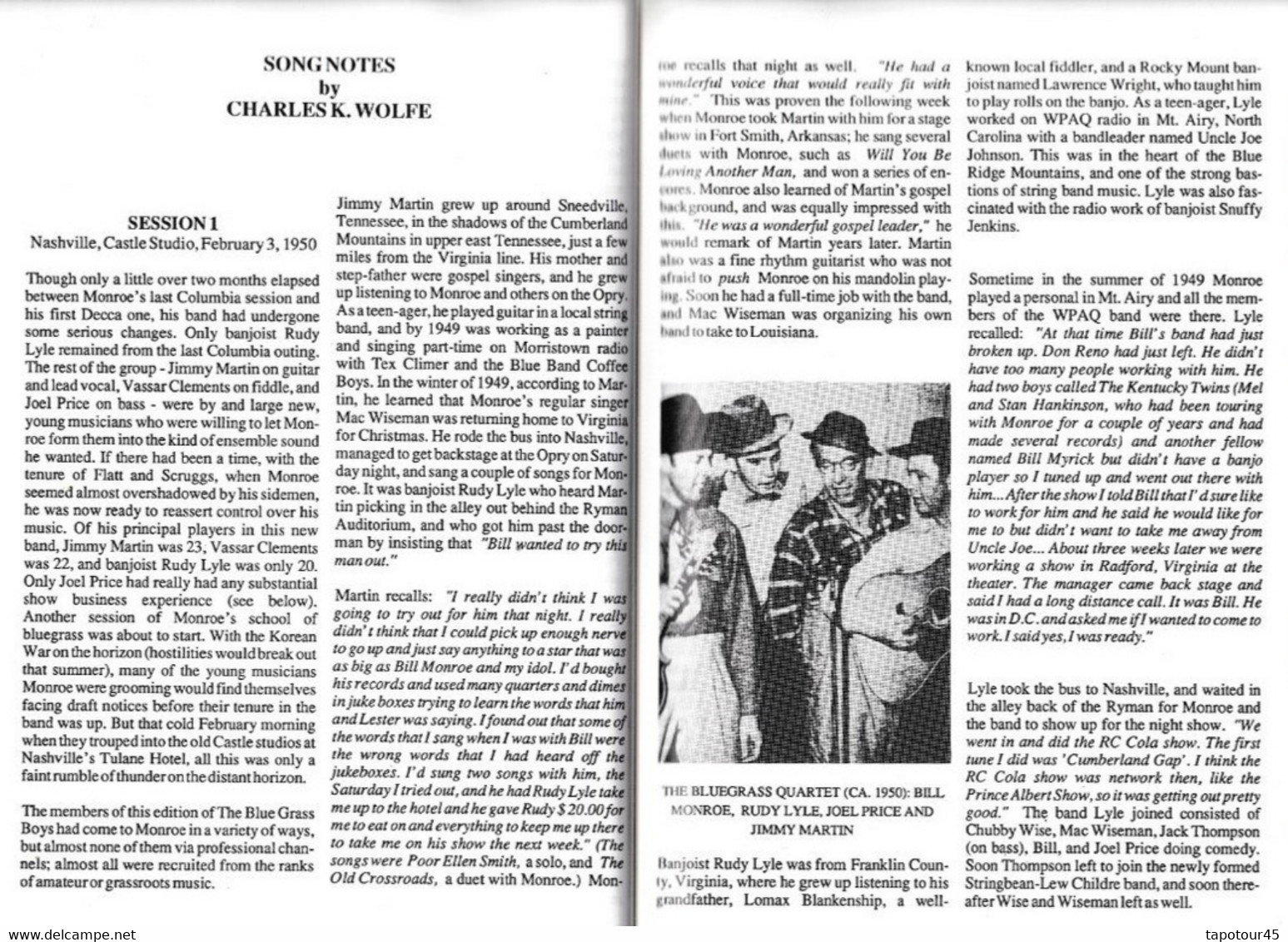 Tv 21/ /> Livre, Revues >  Jazz, Rock, Country >  "Bill Monroe"  19501958 - Cultural