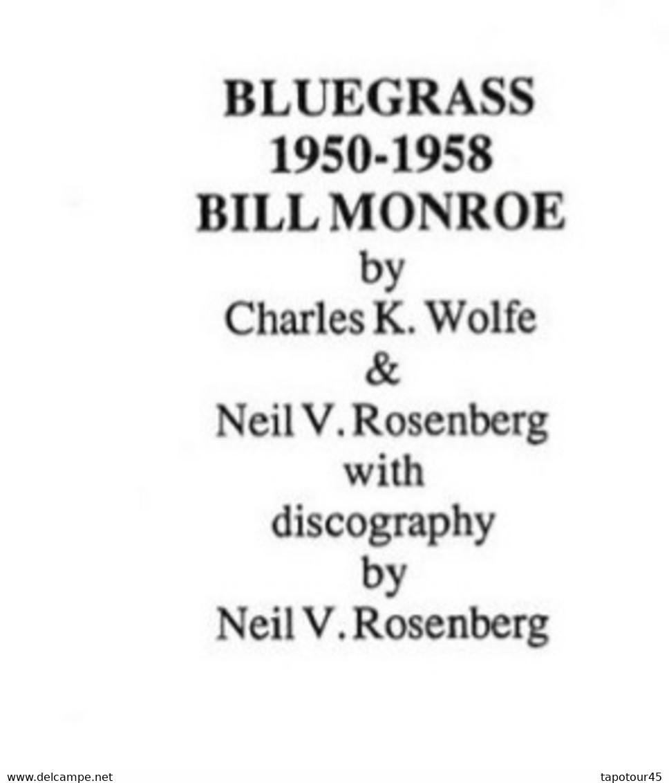 Tv 21/ /> Livre, Revues >  Jazz, Rock, Country >  "Bill Monroe"  19501958 - Cultural