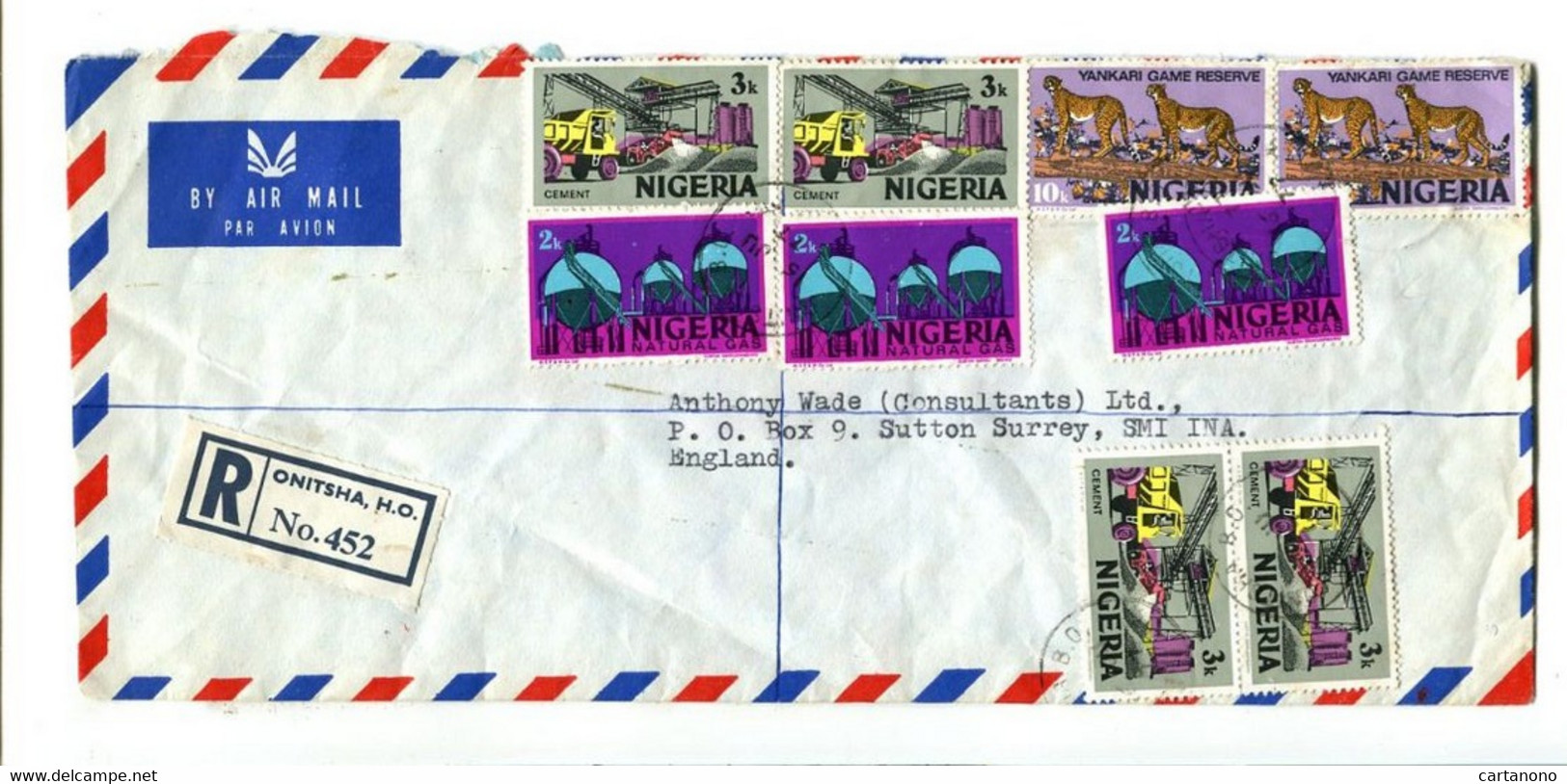 NIGERIA - Affranchissement Sur Lettre Recommandée - Animaux / Félin / Gaz / Ciment - Nigeria (1961-...)