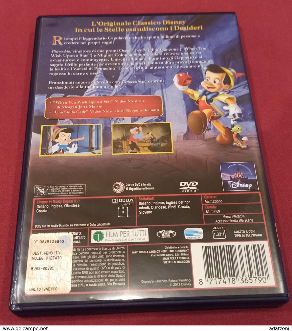 DVD PINOCCHIO DURATA 84 MINUTI GENERE ANIMAZIONE - Animatie