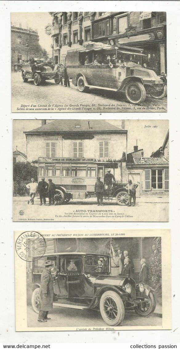 Cp, Reproduction, Automobile, Bus, , LOT DE 3 CARTES POSTALES - Buses & Coaches