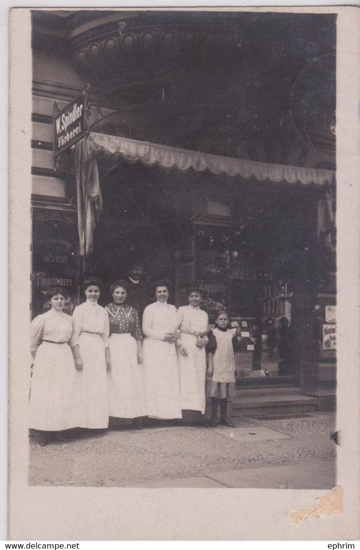 Berlin W. Spindler Färberei Fotokarte 1909 Carte-photo Devanture Magasin Teinturerie Teinturier - Koepenick