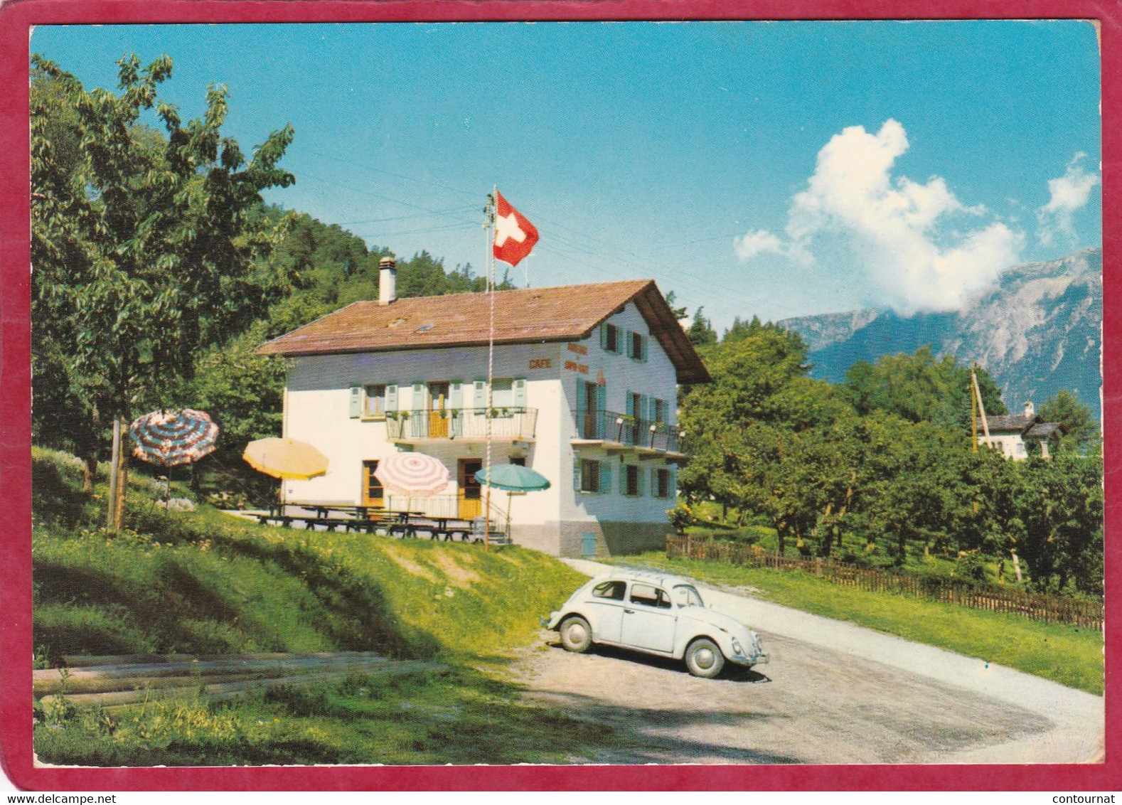 CPSM SUISSE  SAXON SAPINHAUT  Auberge * Format CPM Voiture Volkswagen - Saxon