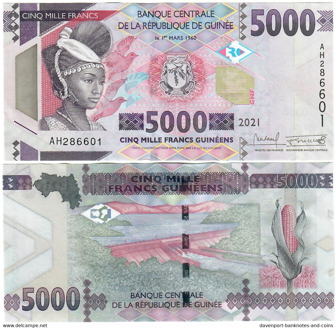 Guinea 5000 Francs 2021 UNC - Guinee