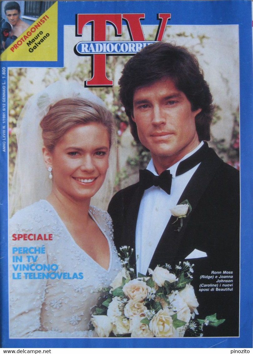 RADIOCORRIERE TV 1 1991 Ronn Moss Joanna Johnson Alain Delon Mauro Galvano - Télévision