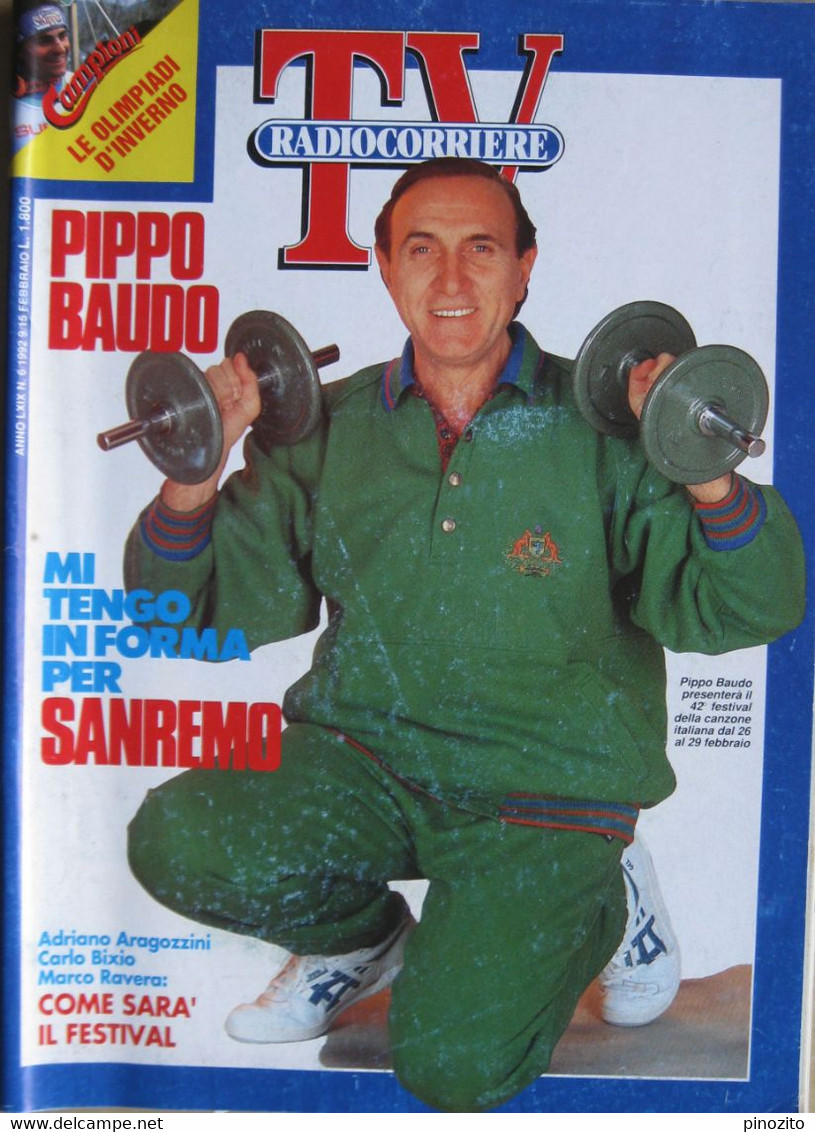 RADIOCORRIERE TV 6 1992 Pippo Baudo Enza Sampò Giorgio Gaber Talent Scout Band Olimpiadi Albertville Festival Sanremo - Televisie