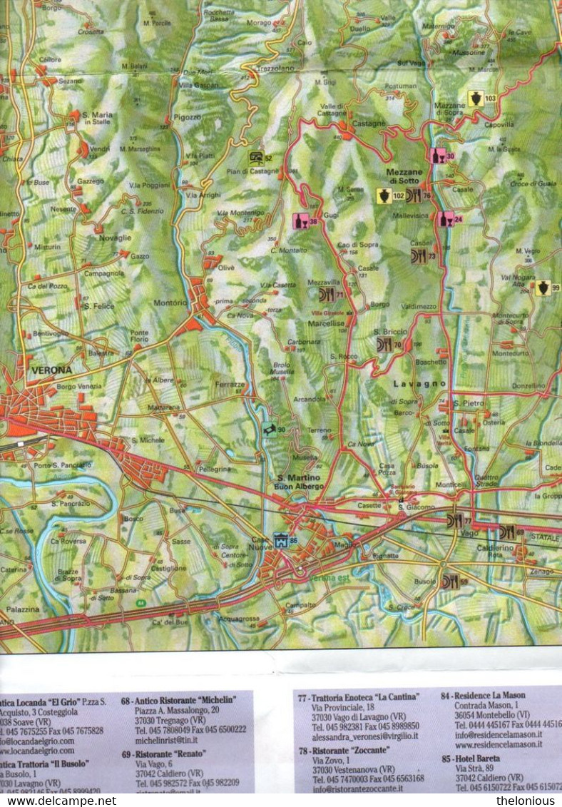 # La Strada Del Vino Soave - Carta 1:175.000 E Guida Turistica - T.C.I. - Toerisme, Reizen