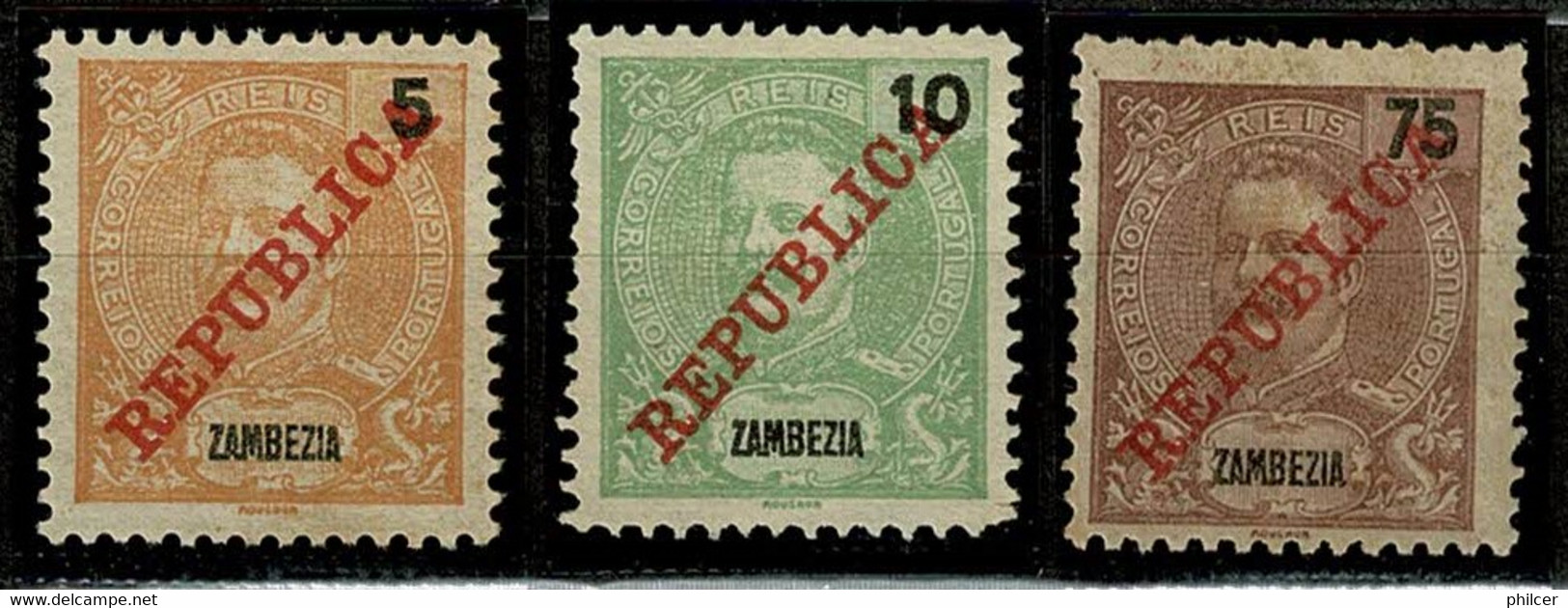 Zambézia, 1911, # 56/7, 62, MNG - Zambèze